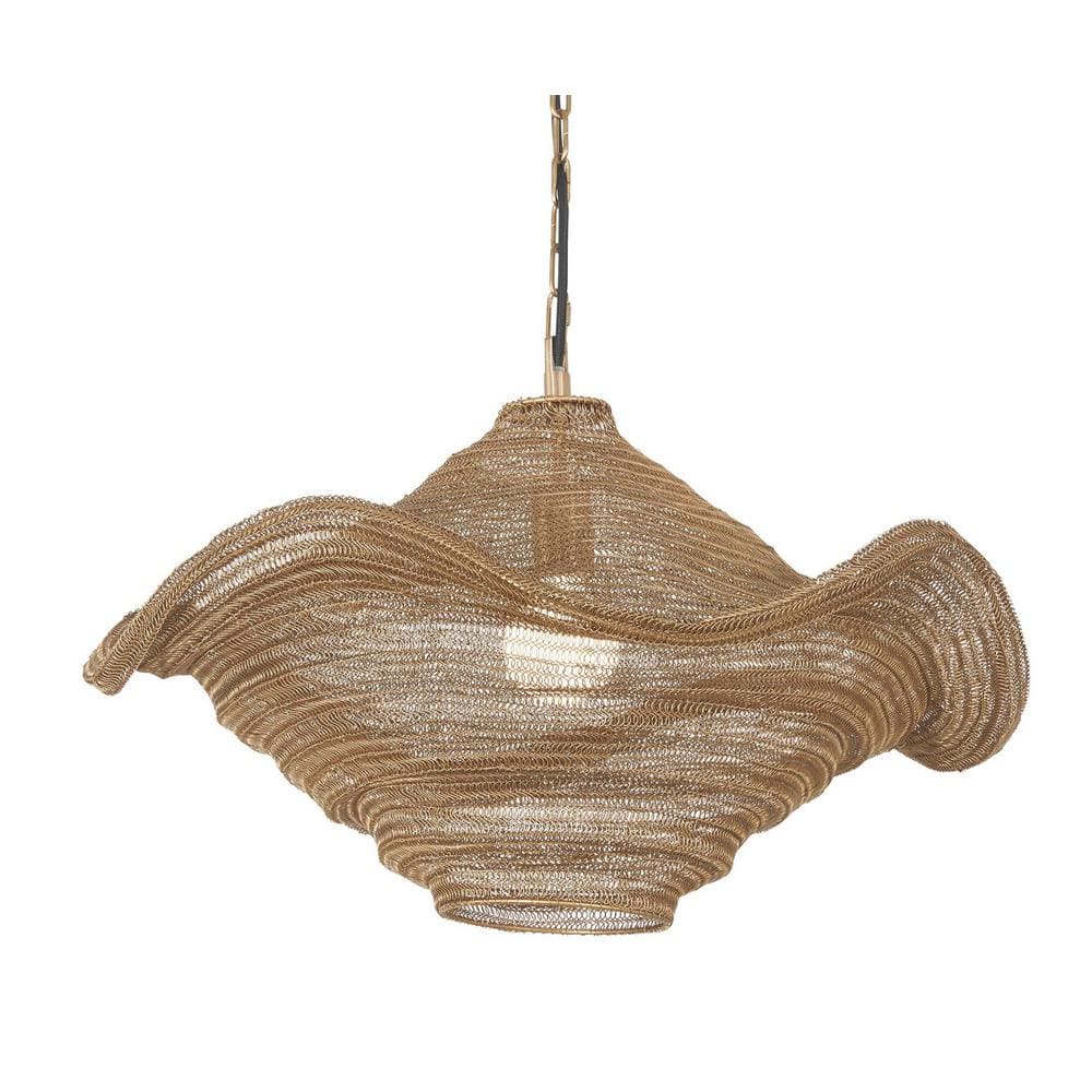 Marseille 40-Watt 1-Light Gilded Brass Unique Pendant Light with Wire Mesh Shade and No Bulbs Included price history on PriceWatchPro