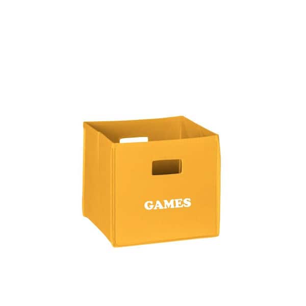 RiverRidge 10.5 in. x 10 in. Folding Games Storage Bin in Golden Yellow