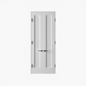 44 In. x 96 In.Bi-Parting Solid Core Primed White Composite Double Pre-hung French Door Catch Ball Polished Nickel Hinge