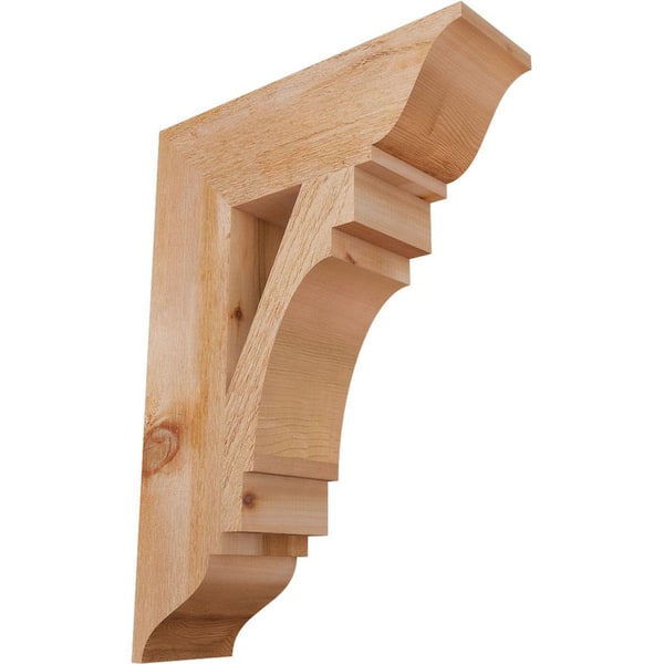 Ekena Millwork 6 in. x 28 in. x 20 in. Western Red Cedar Merced Traditional Rough Sawn Bracket