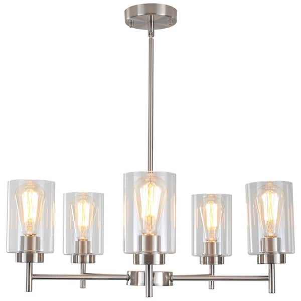 Hunter Gatz 5-Light Satin Gold Modern/Contemporary Led Chandelier