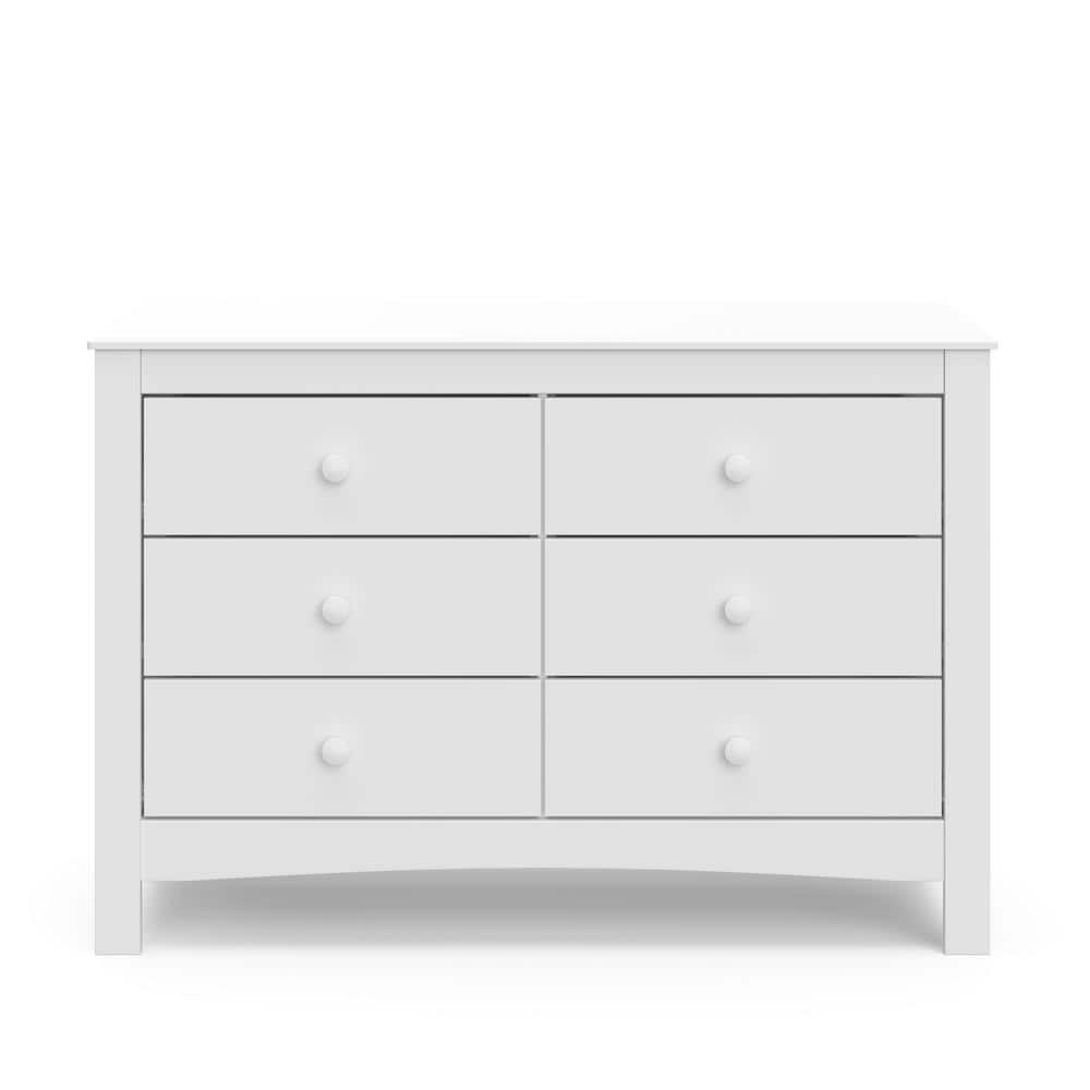 Noah White 6-Drawer GREENGUARD Certified Double Dresser
