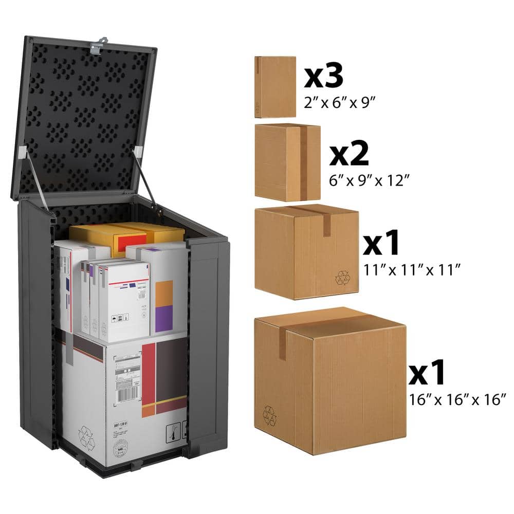Gray and Black Lockable Outdoor Storage Deck Box