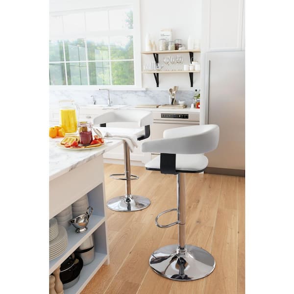 ZUO Fuel 32.7 in. White Bar Stool
