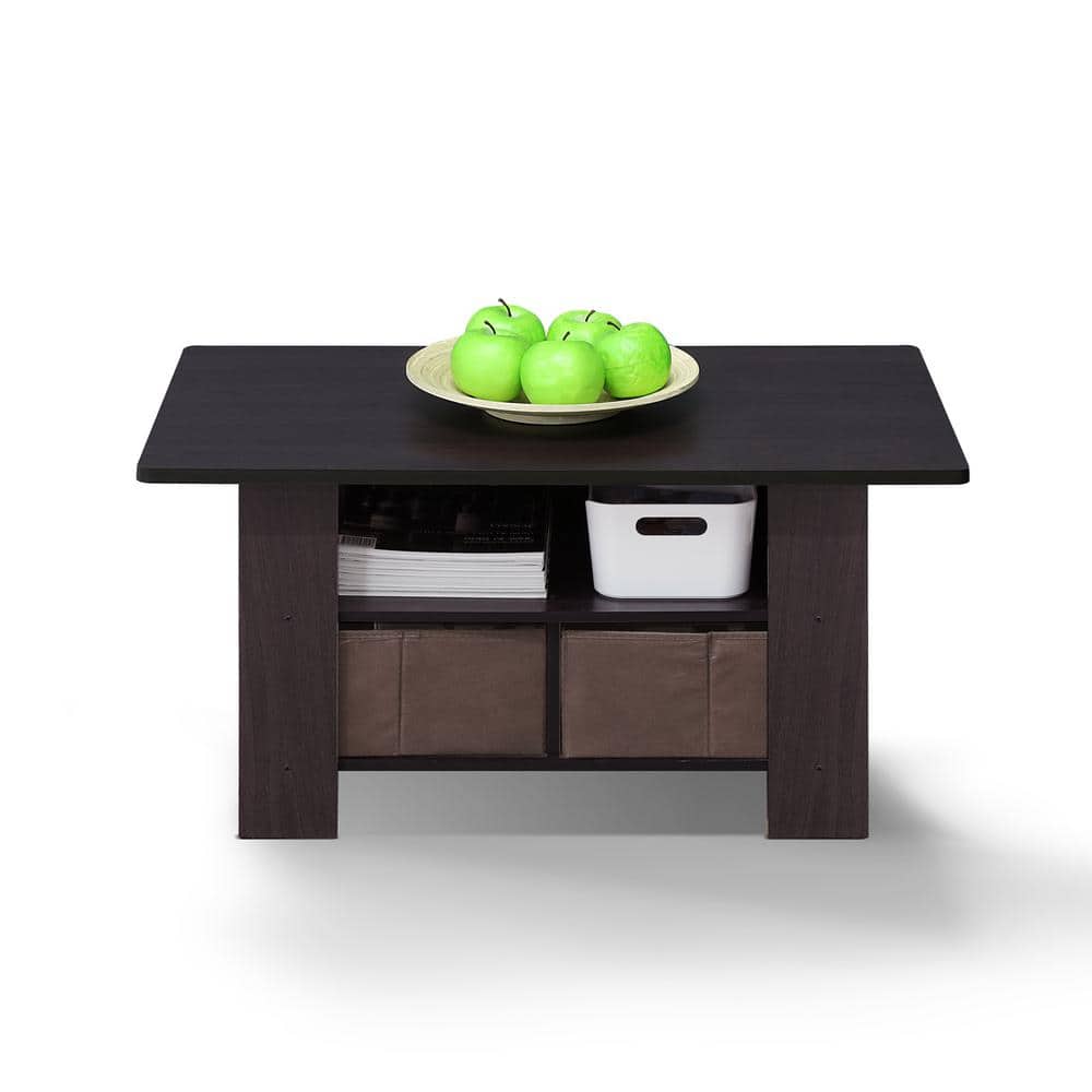 Andrey Dark Walnut Rectangular Coffee Table with Storage Bin