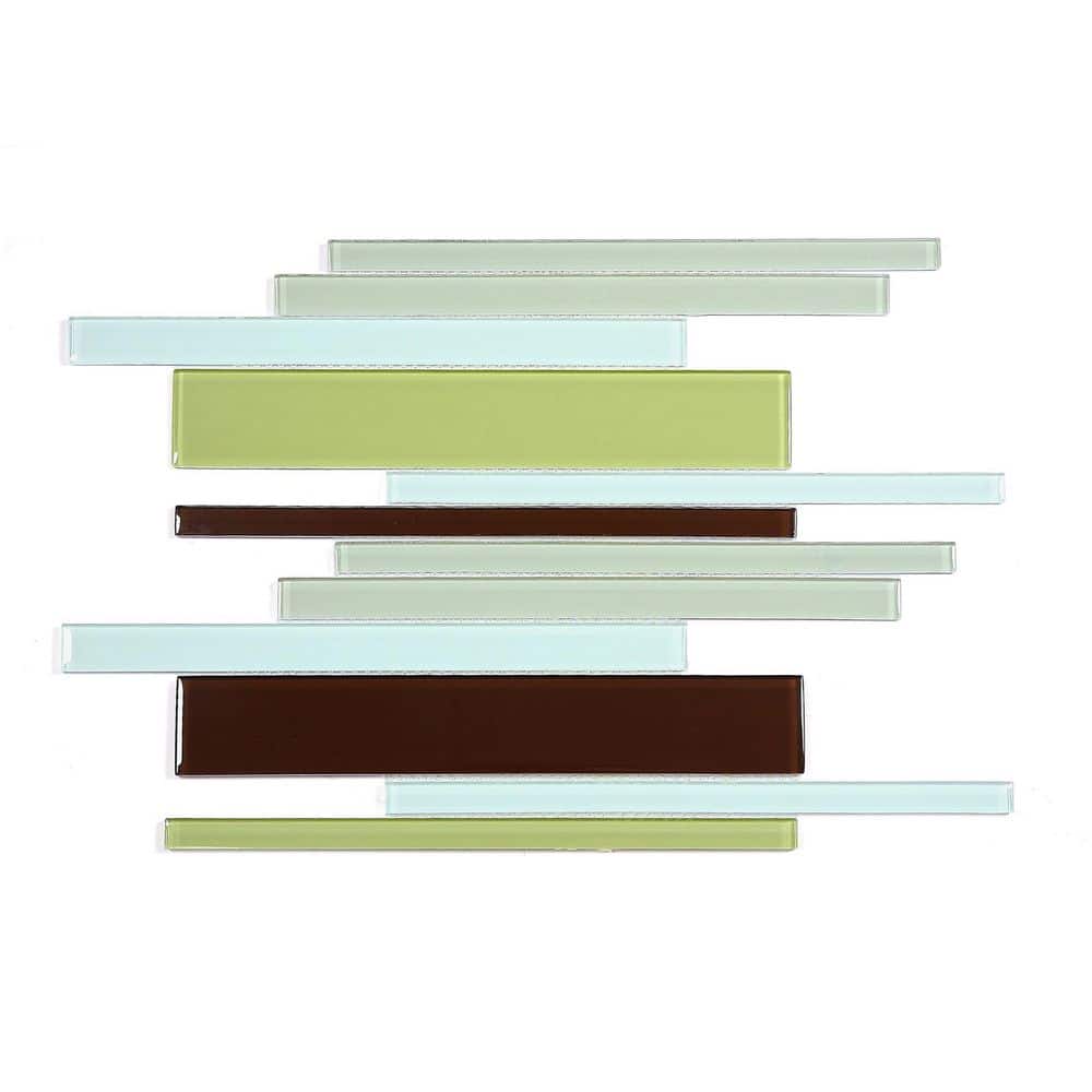 Modern White Green 12 in. x 12 in. Mixed Glass Mosaic Wall Tile (10 sq. ft./Case) price history on PriceWatchPro