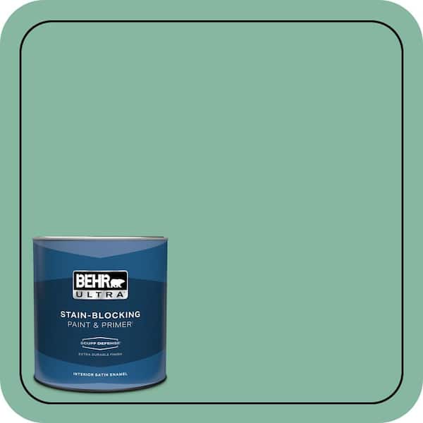 BEHR ULTRA 1 qt. #480D-4 Indian Ocean Extra Durable Satin Enamel Interior Paint & Primer