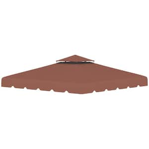 Outdoor Polyester Gazebo Replacement Canopy in Coffee