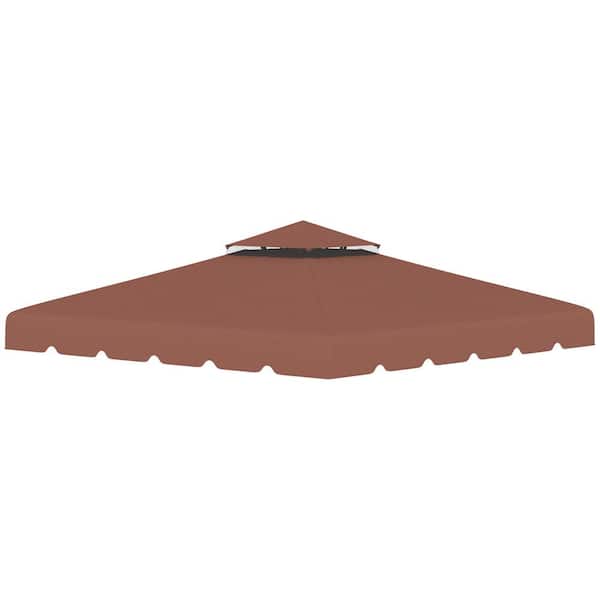 Outsunny Outdoor Polyester Gazebo Replacement Canopy in Coffee