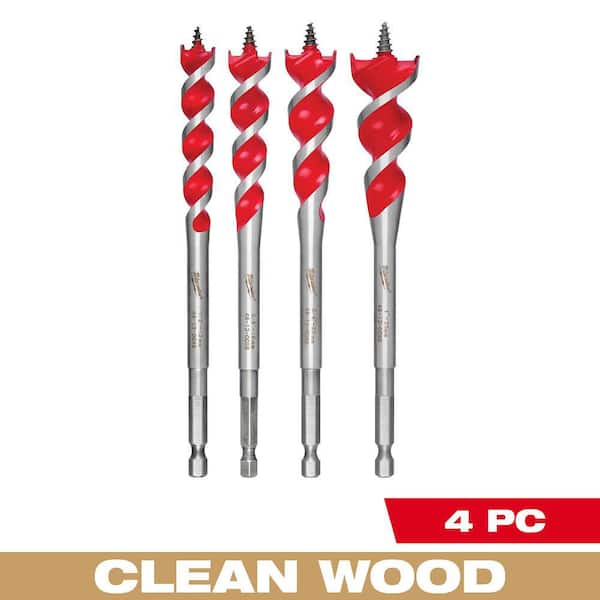 SPEED FEED Auger Wood Drilling Bit Set (4-Piece)