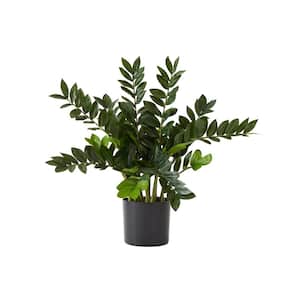 28 in. Green Artificial Zamioculcas Plant with Decorative Planter
