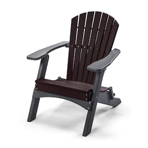 Classic Gray Folding Metal Adirondack Chair