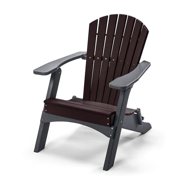 Perfect Choice Classic Gray Folding Metal Adirondack Chair