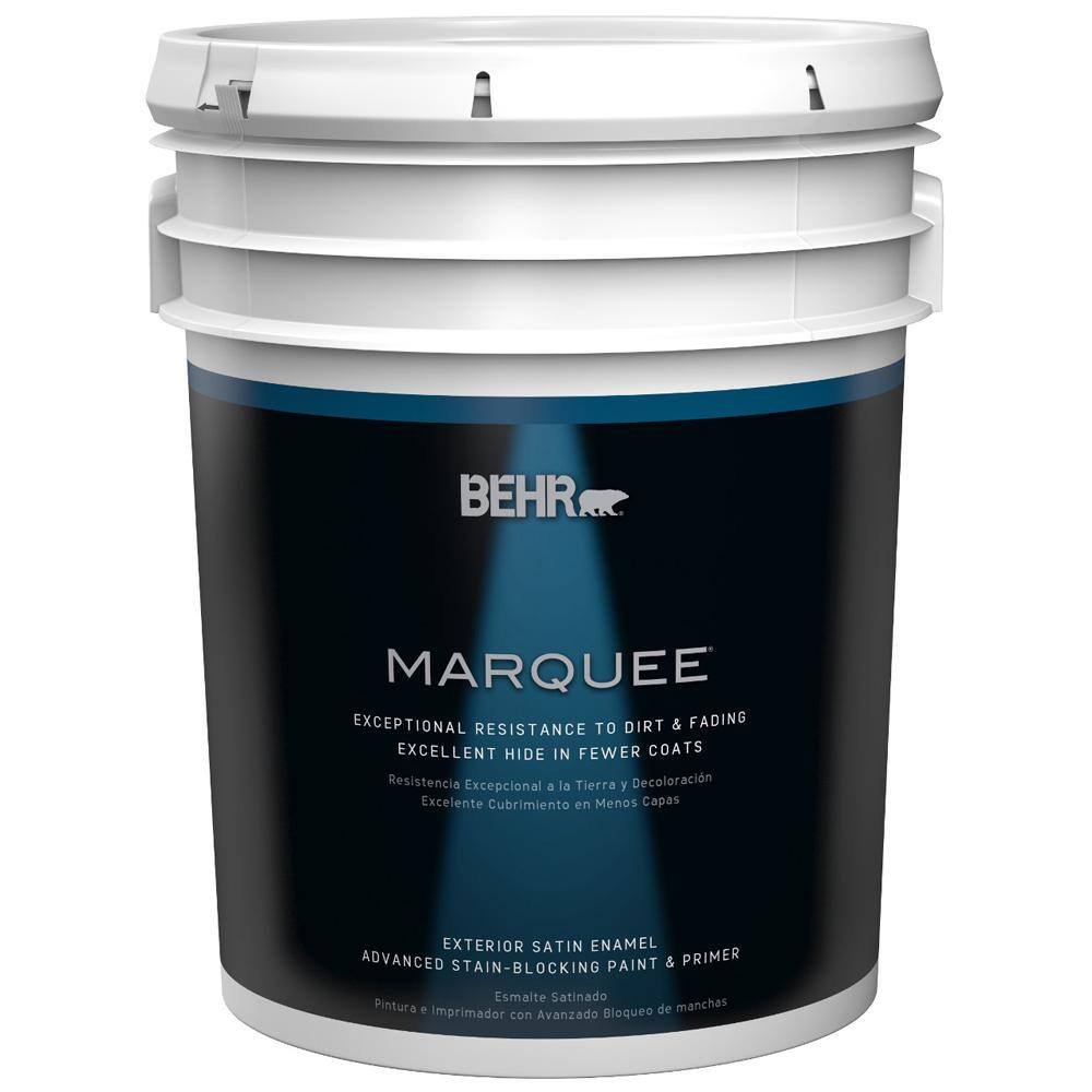 BEHR MARQUEE 5 gal. Deep Base Satin Enamel Exterior Paint and Primer in ...