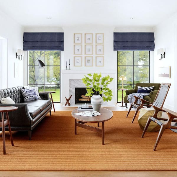 Southwest Striped Wool Rust 5 ft. x 8 ft. Patio Rug