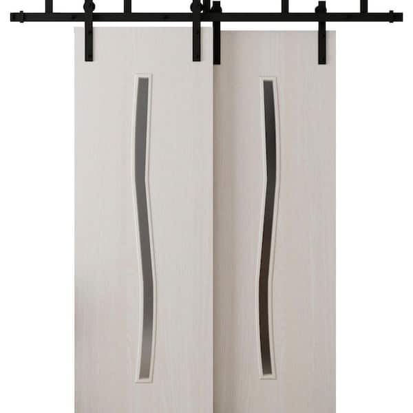 3012 56 in. x 96 in. Sold Core Ash Franko Color Wood Sliding Barn Door with Hardware Kit