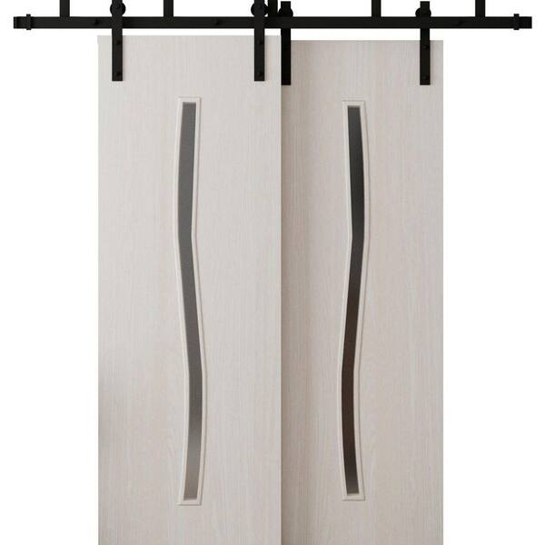 3012 60 in. x 96 in. Sold Core Ash Franko Color Wood Sliding Barn Door with Hardware Kit