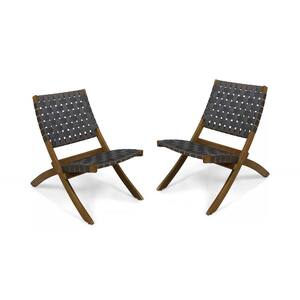 Huntsville Brown Patina Foldable Wood Outdoor Lounge Chair (2-Pack)