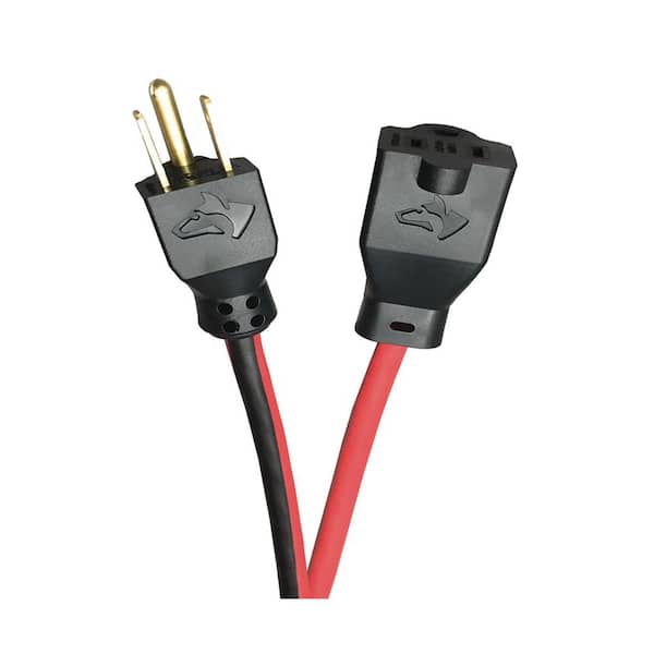 Husky 25 ft. 14/3 Indoor/Outdoor Extension Cord, Red and Black