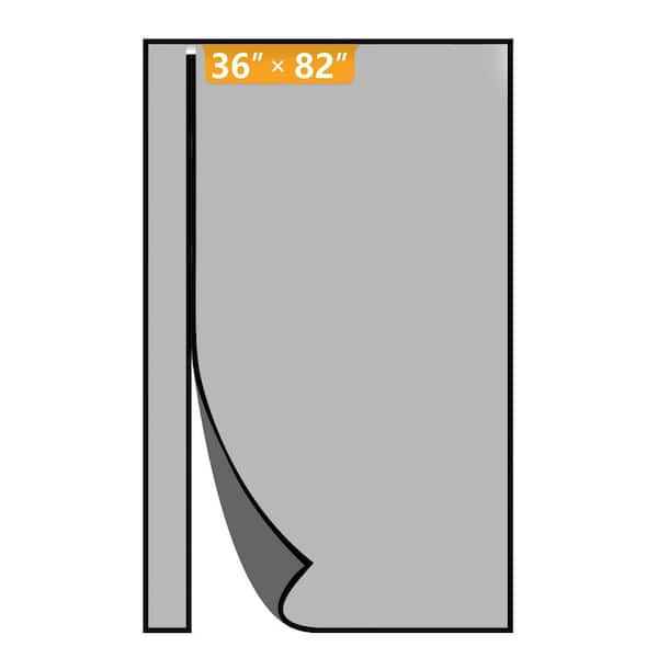 Black Polyester 82 in. x 36 in. Reversible Left/Right Opening Magnetic Screen Door, Quick and Fast to Install