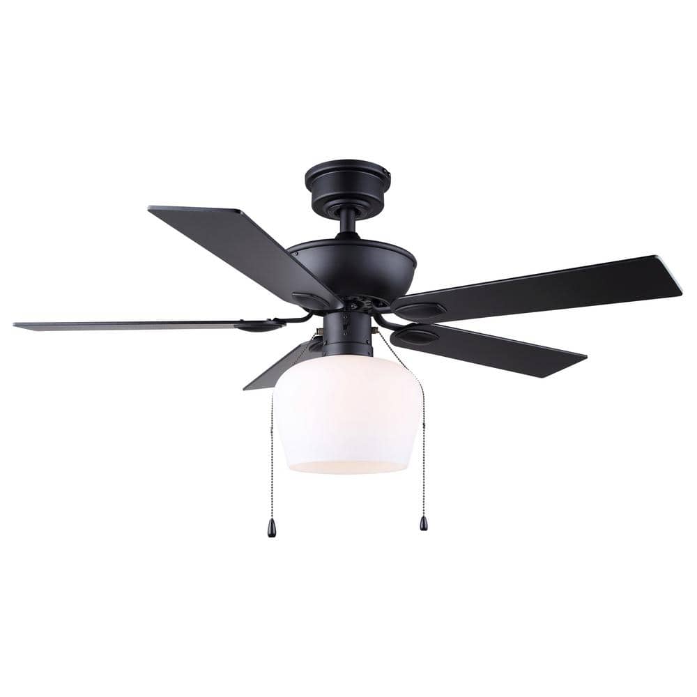 Colette 42 in. Indoor Standard Matte Black Ceiling Fan with Vintage LED  Bulbs Included, image size:1000x1000