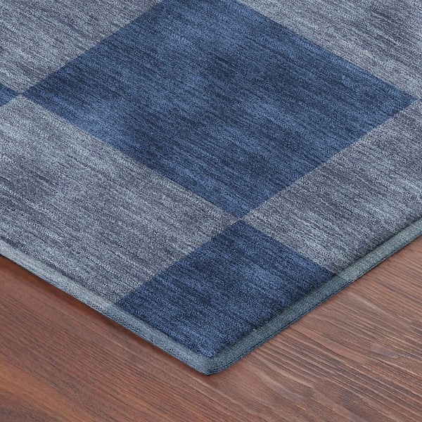 Mayfield Premium Machine Washable Abstract AMF2345 Blue 8 ft. x 10 ft. Area Rug