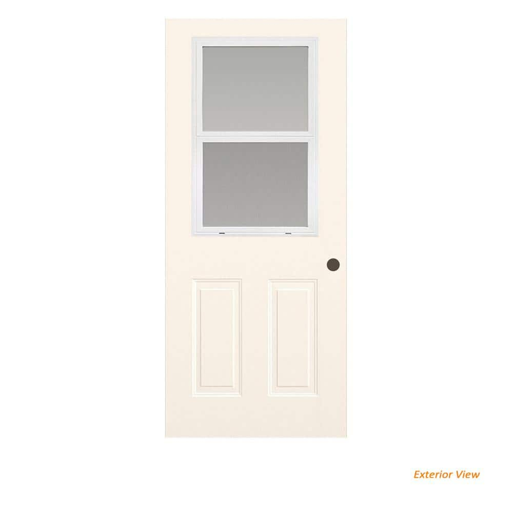 Jeld Wen 32 In X 79 In Venting 1 2 Lite Primed Steel Universal Reversible Back Door Slab 794852 The Home Depot