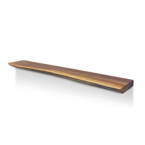 Niche 56 in. W x 9 in. D Walnut Wood Decorative Wall Shelf