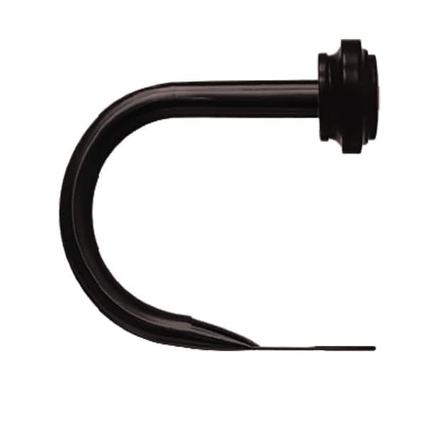 Unbranded 1/2 in. DIa. U-arm Holdback in Black with Round End Caps (2-Pack)