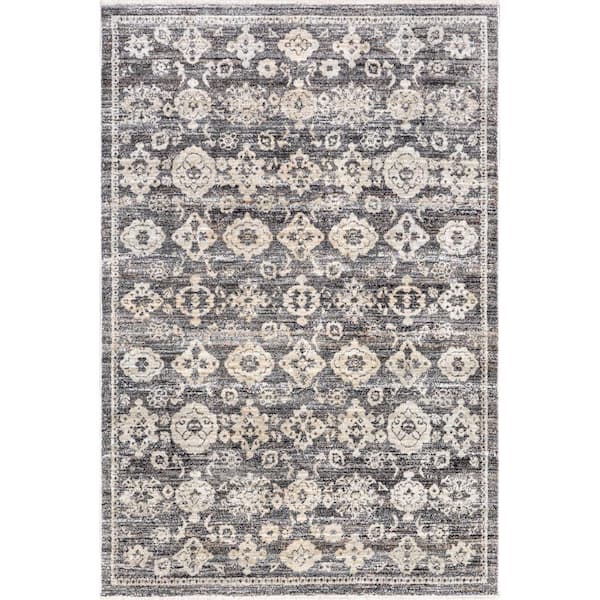 nuLOOM Kaylani Transitional Medallion Gray 5 ft. x 8 ft. Area Rug