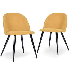 Zomba Yellow Fabric Upholstered Side Dining Chairs ( Set of 2)