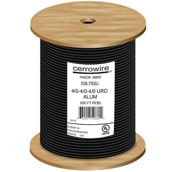 Cerrowire 500 ft. 4/0-4/0-4/0 Black Triplex Underground Residential Distribution Cable