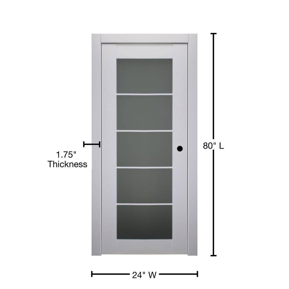 Smart Pro 5-Lite DIY-Friendly Manufactured Wood and Glass Single Prehung Interior Door