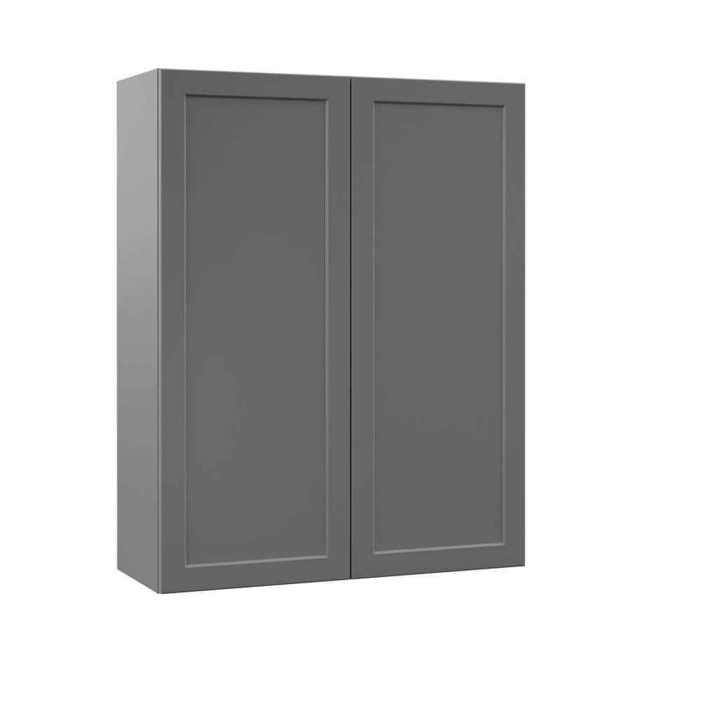 Hampton Bay Designer Series Melvern Storm Gray Shaker Assembled Wall ...