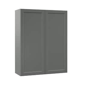 Designer Series Melvern Storm Gray Shaker Assembled Wall Kitchen Cabinet (33 in. x 42 in. x 12 in.)