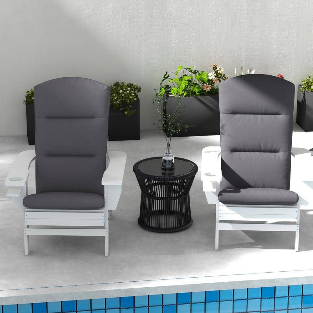 Gray Water-Resistant Adirondack Chair Cushion Set