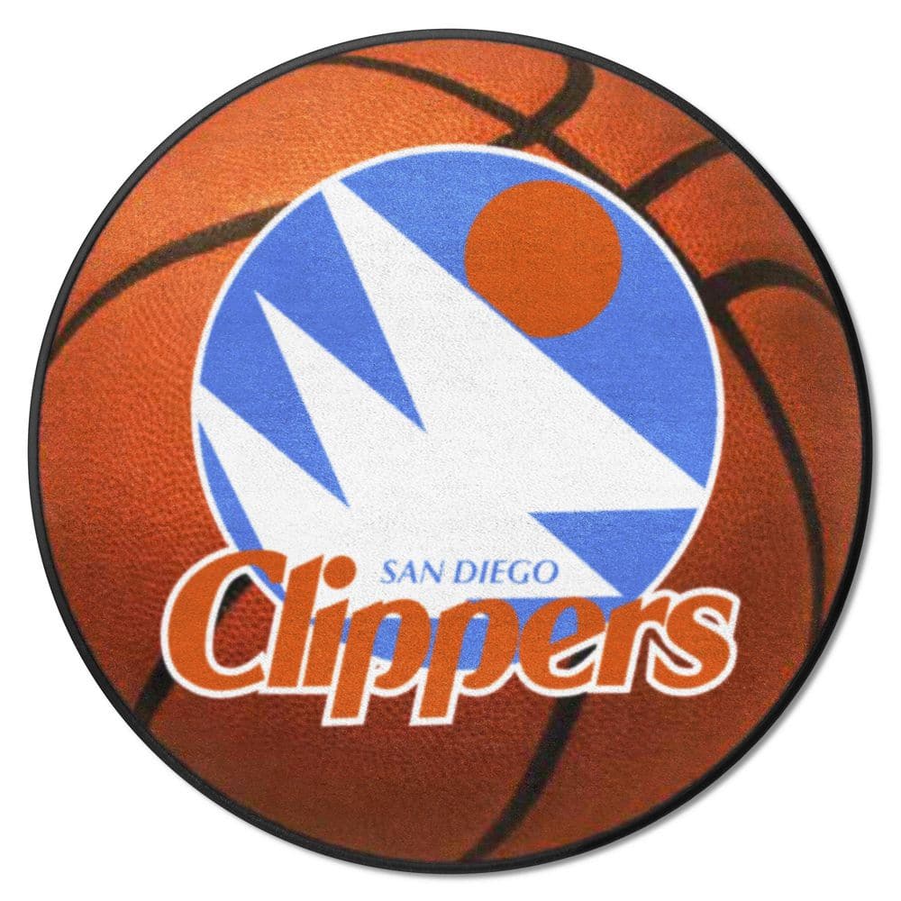 FANMATS NBA Retro San Diego Clippers Orange 2 ft. Round Basketball Area Rug  35399 - The Home Depot