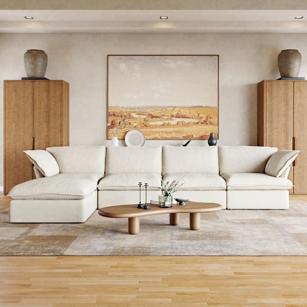 Linen l outlet shaped sectional