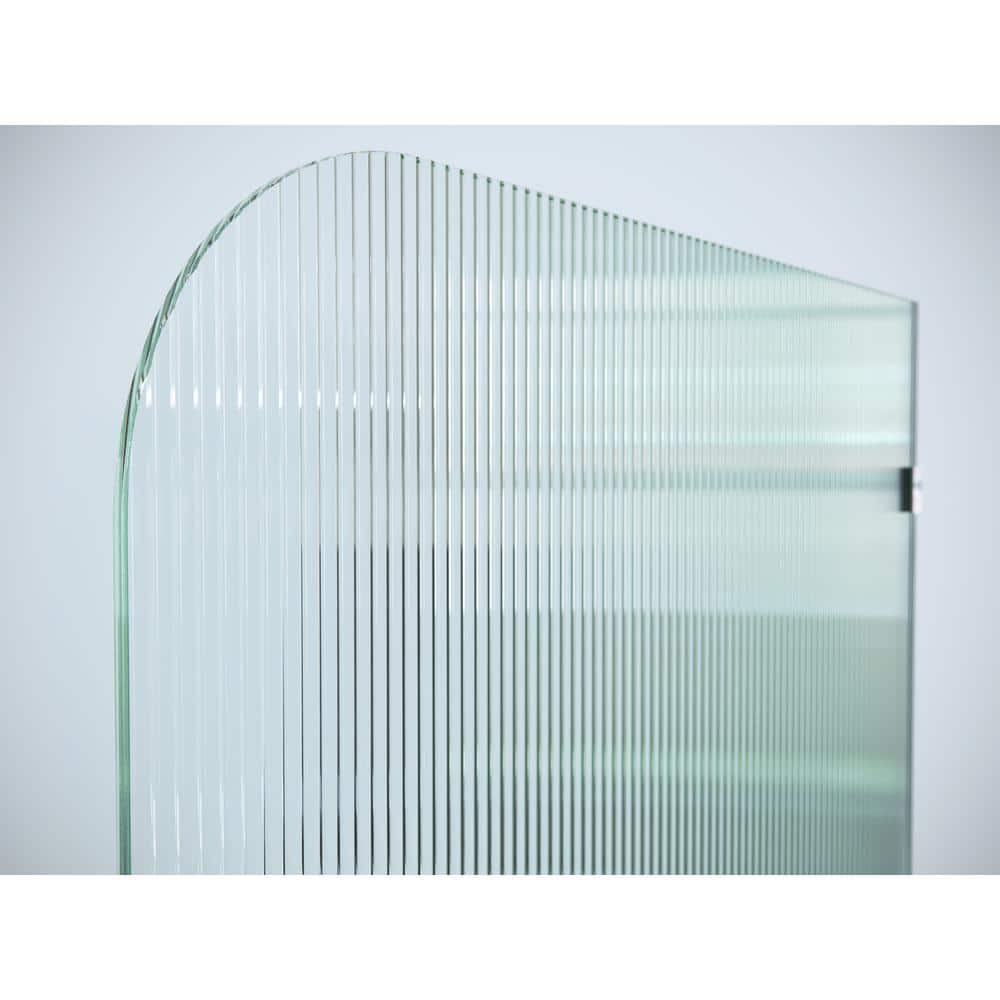 Aurora Matte Black 36" x 78" Frameless Fluted Glass Shower Door