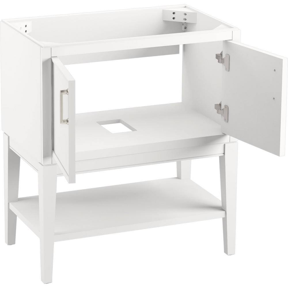 Winnow 30" White MDF Freestanding Single Bathroom Vanity with Quartz Top