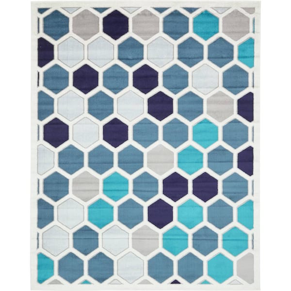 Unique Loom Metro Honeycomb Ivory 8' 0 x 10' 0 Area Rug