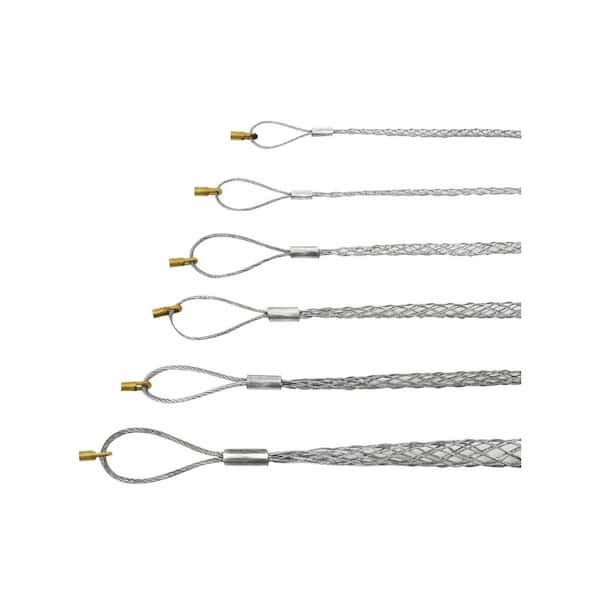 Flexible Eye Mesh Cable Pulling Grip Sock Kit Galvanized Steel Antislip Wire Pulling Grips 6 Pack 4-25mm