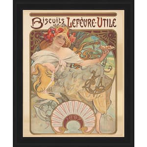 Biscuits Lefevre Utile by Alphonse Mucha Gallery Black Framed People Oil Painting Art Print 18.5 in. x 23.5 in.
