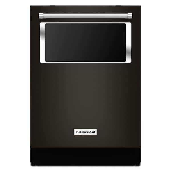 KitchenAid Top Control Built-In Dishwasher in Black Stainless with Stainless Steel Tub and Window with Lighted Interior, 44 dBA