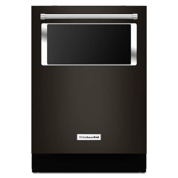 KitchenAid Top Control Dishwasher with Window and Lighted Interior in Black Stainless with Stainless Steel Tub, 44 dBA