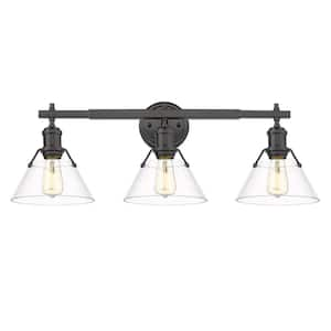 Orwell 4.88 in. 3-Light Matte Black Vanity Light