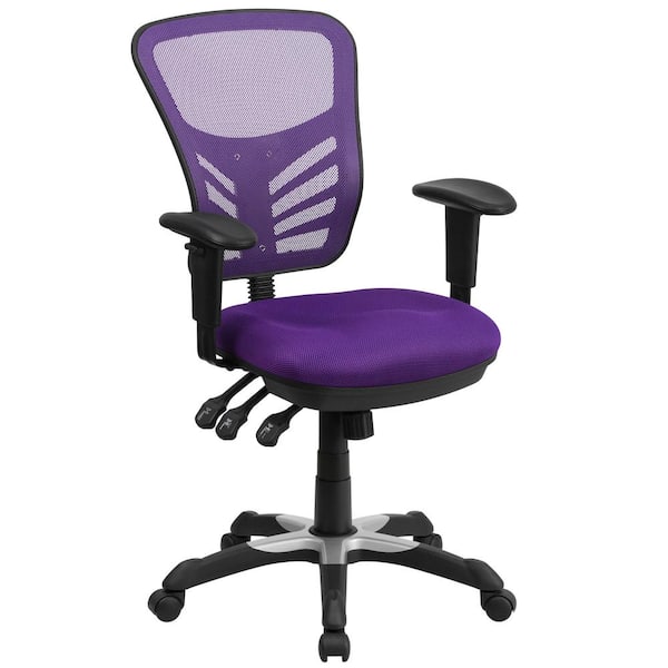 Flash Furniture Mesh Swivel Ergonomic Task Chair in Purple