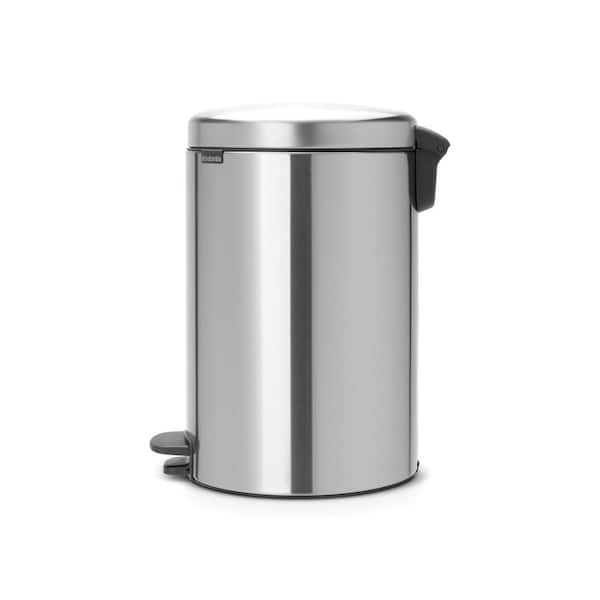 NewIcon 5.3 gal. Matte Steel Fingerprint Proof Step-On Trash Can