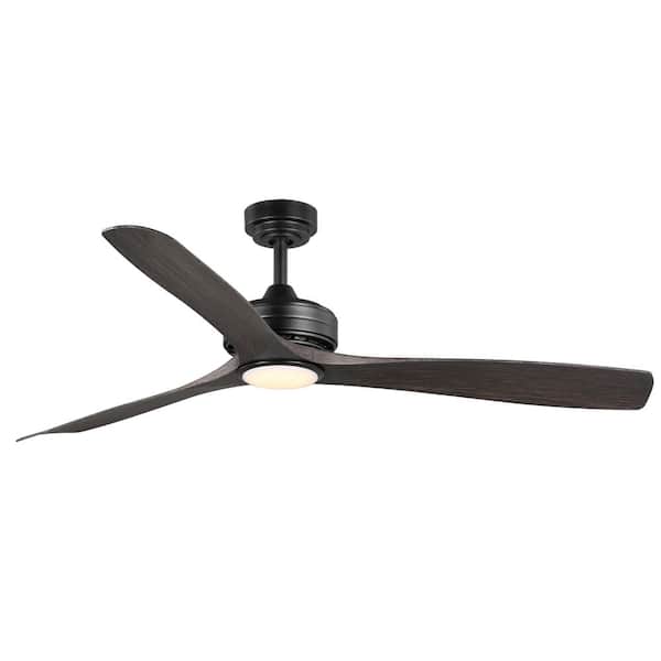 Bayshire 60 in. LED Indoor/Outdoor Matte Black Ceiling Fan with Remote Control and Color Changing Light Kit
