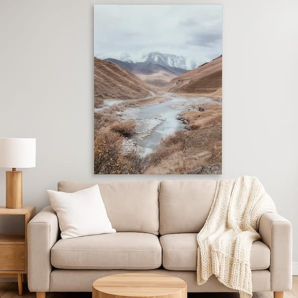 Accent Unframed Natural River and Mountains Wall Art Print 48 in. x 0.88 in.